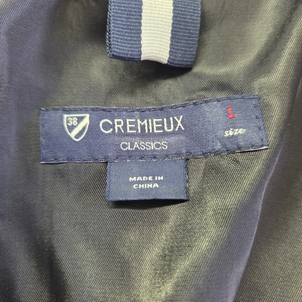 Cremieux Classics Blazer Mens Large Blue Linen Elbow‎ Patches Sport Coat Preppy
